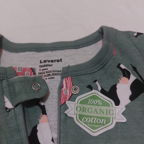 LEVERET 100% ORGANIC KID'S FOOTED PAJAMA💥💥❤️💥💥 - Picture 6 of 7
